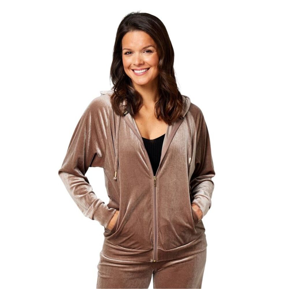 Biba Womens/Ladies Velour Full Zip Hoodie / Champagne